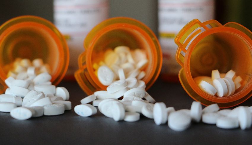 A group of pills on a table.