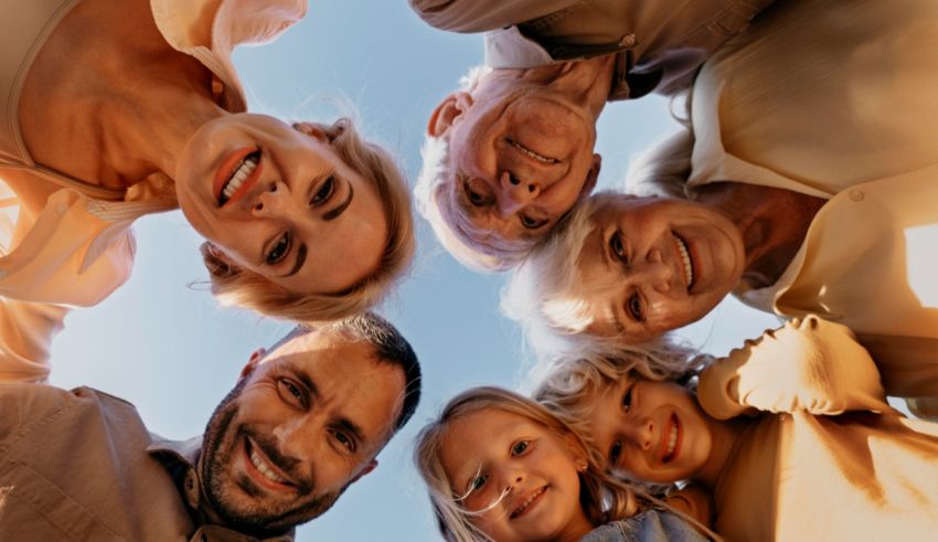 A group of people looking at each other in a circle.