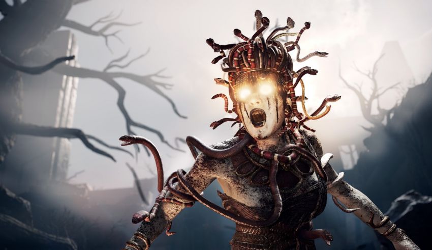 An image of a woman with a head full of horns.