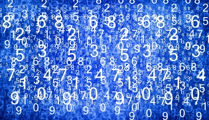 A large number of numbers on a blue background.