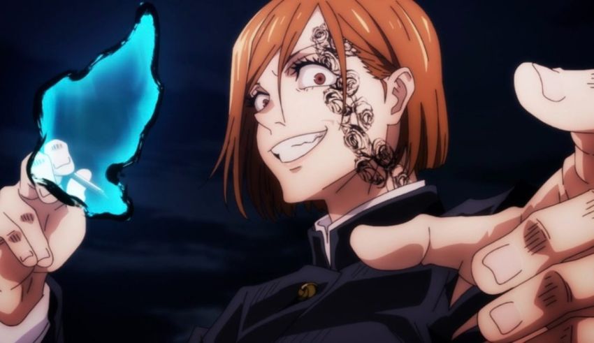 An anime character holding a blue light in his hand.