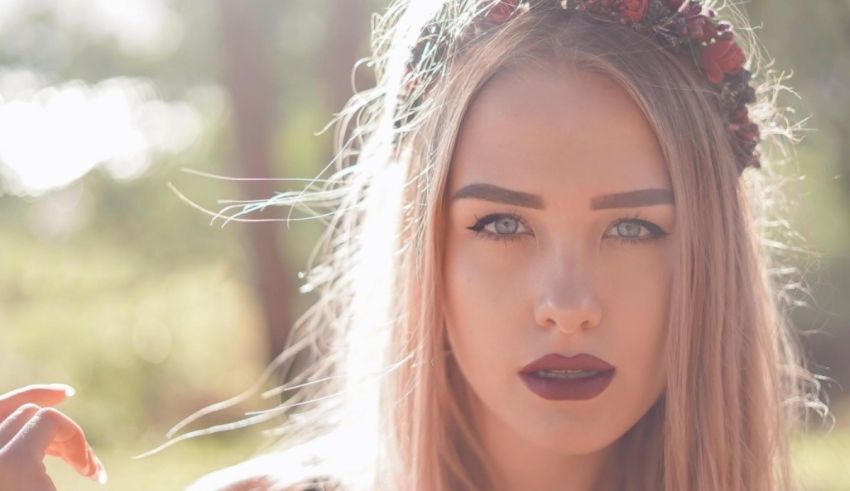 A young woman wearing a flower crown.