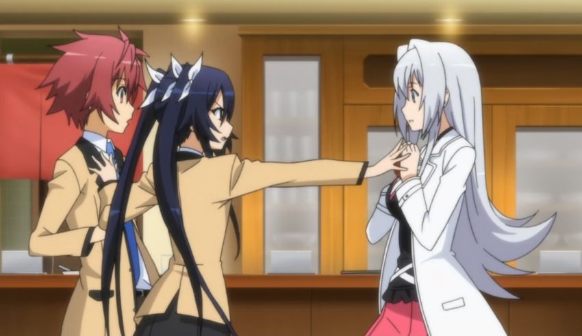 A group of anime characters standing next to each other.