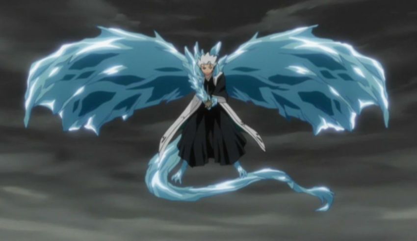 A blue dragon with wings flying in the sky.