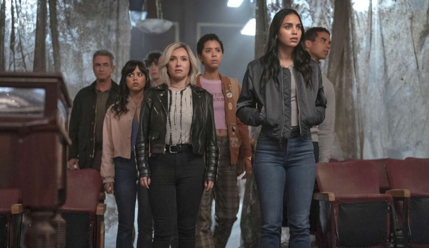 A group of people standing in a church.