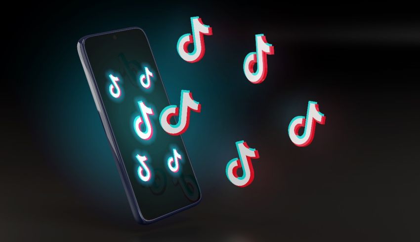 Tiktok logo on a smartphone.