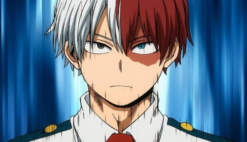 An anime character with white hair and red eyes.