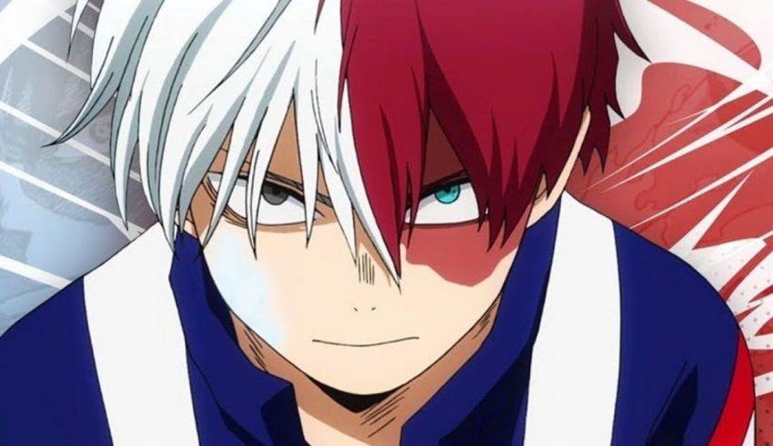 An anime character with red hair and blue eyes.