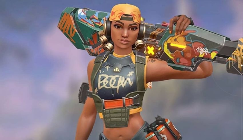 A woman holding a gun in overwatch.