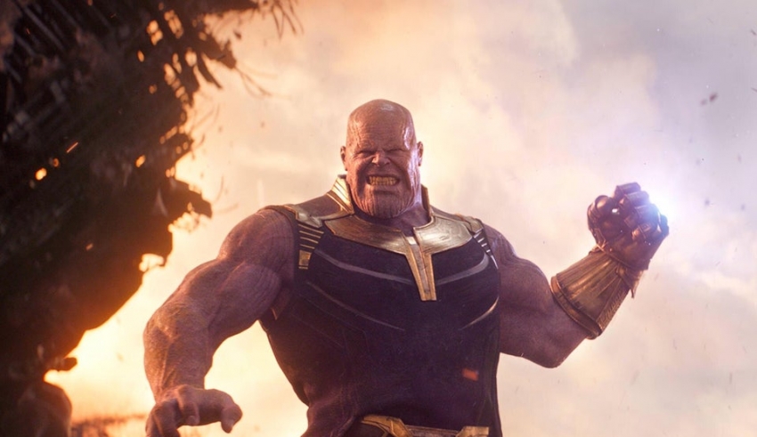 Thanos in avengers infinity war.