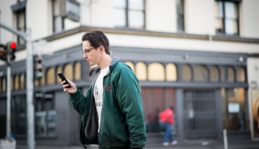 A man looking at his phone.