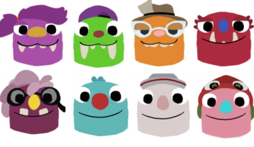 A group of cartoon characters with different facial expressions.