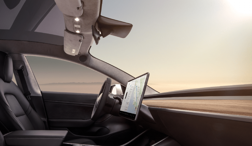 The interior of a tesla model x.