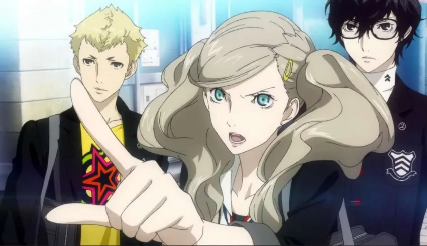 A group of anime characters standing next to each other.