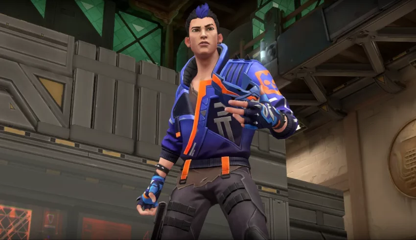 A character in a video game holding a gun.